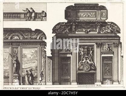 Jean Lepautre, (artiste), français, 1618 - 1682, foyers et autres décorations intérieures, cheminées et autres décorations intérieures : pl.2, (série), gravure Banque D'Images