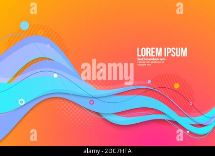 Affiche moderne et colorée. Wave couleur de forme liquide. Déplacement de lignes simples. Conception artistique pour votre projet de conception. Illustration de Vecteur