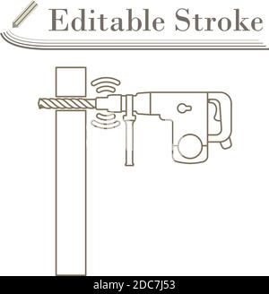 Icône de plaque de perçage du perforateur. Dessin simple de contour modifiable. Illustration vectorielle. Illustration de Vecteur