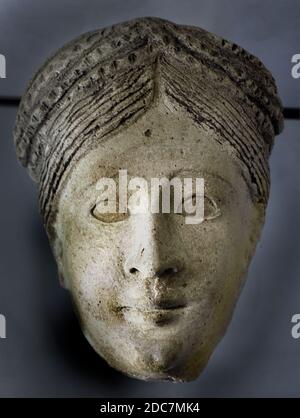 Masque funéraire d'une femme, période romaine, du 2ème au 4ème siècle, AD Museum Lyon Egyptien. Banque D'Images