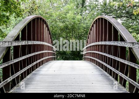 Chemin de randonnée en bois de la promenade en bois à temps vide Banque D'Images