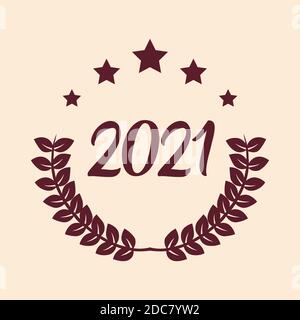 Bonne année 2021 carte eps. Lettrage du nouvel an Illustration de Vecteur