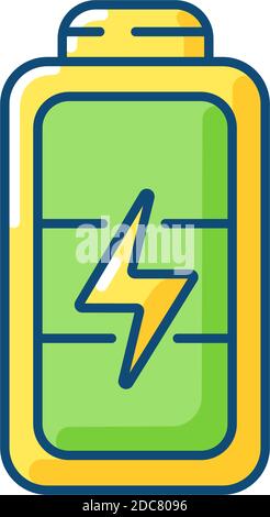 Icône de couleur RVB batterie pleine Illustration de Vecteur