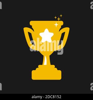 trophée champion avec logo de style linéaire pour le prix du gagnant modèle de logo Illustration de Vecteur
