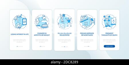 SAD affiche l'écran de la page d'application mobile d'intégration avec des concepts Illustration de Vecteur