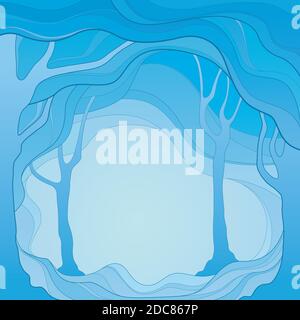 Magnifique illustration graphique abstraite colorée avec arbres. Illustration de Vecteur