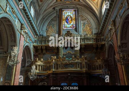 Le magnifique orgue de Santa Maria della Scala à Trastevere. Rome, Latium, Italie, Europe Banque D'Images