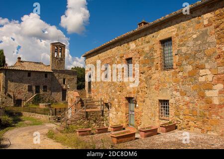 Le village médiéval historique de Crevole près de Murlo dans la province de Sienne, Toscane, Italie Banque D'Images