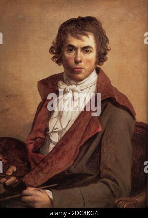 JACQUES-LOUIS DAVID (1748-1825) peintre français dans un autoportrait de 1794 Banque D'Images