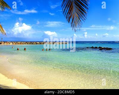 'Plage du Bourg' à Sainte-Anne, Guadeloupe Banque D'Images