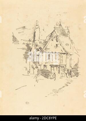 James McNeill Whistler, (artiste), cuisine américaine, 1834 - 1903, toits à pignons, 1893, lithographie en noir sur papier coulé, image : 20.4 × 16.1 cm (8 1/16 × 6 5/16 po), feuille : 35.5 × 22.6 cm (14 × 8 7/8 po Banque D'Images