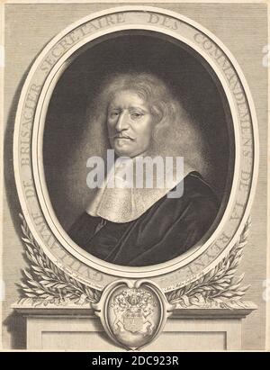 Antoine Masson, (artiste), français, 1636 - 1700, Nicolas Mignard, (artiste d'après), français, 1606 - 1668, Guillaume de Brisacier, 1664, gravure et gravure Banque D'Images