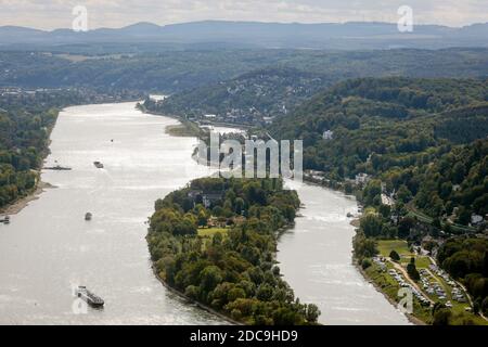 24.09.2020, Koenigswinter, Rhénanie-du-Nord-Westphalie, Allemagne - vue depuis les Drachenfels, intéressant voir et destination dans le Siebengebirge au Rhin Banque D'Images