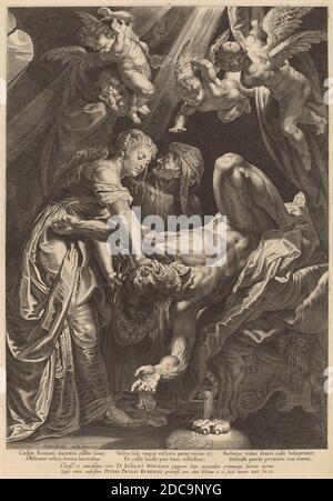 Cornelis Galle I, (artiste), Flamand, 1576 - 1650, Sir Peter Paul Rubens, (artiste d'après), Flamand, 1577 - 1640, Judith Beheading Holofernes, c. 1610, gravure, plaque: 55 x 38 cm (21 5/8 x 14 15/16 in.), feuille: 59 x 41.4 cm (23 1/4 x 16 5/16 in Banque D'Images