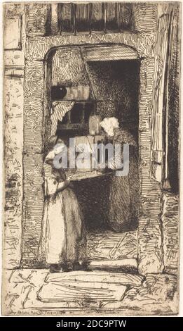 James McNeill Whistler, (artiste), cuisine américaine, 1834 - 1903, la Marchande de Moutaarde, douze gravures de la nature, (série), 1858, gravure en noir, plaque : 15.24 × 8.89 cm (6 × 3 1/2 po Banque D'Images