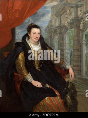 Sir Anthony van Dyck, (peintre), flamand, 1599 - 1641, Isabella Brant, 1621, huile sur toile, total: 153 x 120 cm (60 1/4 x 47 1/4 po.), encadré: 185.4 x 151.1 cm (73 x 59 1/2 po), Isabella Brant est la première femme du maître d'Anvers, Peter Paul Rubens, qu'elle a épousé peu après son retour d'Italie en 1609. Juste avant qu'Anthony van Dyck, ancien protégé et collaborateur fréquent de Rubens, ne quitte Anvers en octobre 1621 pour son propre séjour prolongé en Italie, il a apparemment présenté ce portrait à son mentor Banque D'Images