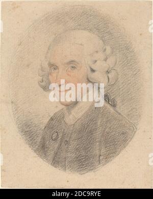 John Hoppner, (artiste), British, 1758 - 1810, James Nares, c. 1775, craie en graphite, noir et rouge sur papier ponté, total : 15.7 x 12.8 cm (6 3/16 x 5 1/16 po Banque D'Images