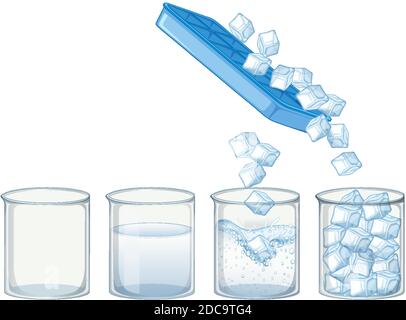 Illustration du cube de glace sur fond blanc Illustration de Vecteur