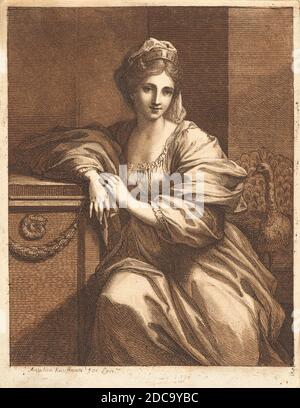 Angelica Kauffmann, (artiste), Suisse, 1741 - 1807, John Boydell, (éditeur), britannique, 1719 - 1804, Juno, 1770, publié en 1780, gravure et aquatinte imprimés en marron sur papier couché, feuille (découpée à la marque de la plaque): 21.5 x 16.7 cm (8 7/16 x 6 9/16 po Banque D'Images