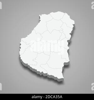 carte isométrique 3d d'entre Rios est une province de l'Argentine, illustration vectorielle Illustration de Vecteur