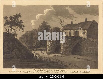 Britannique XVIIIe siècle, (artiste), fours à chaux près de Cardigan, 1797, aquatint Banque D'Images