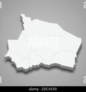 Carte isométrique 3d de Negeri Sembilan est un état de la Malaisie, illustration vectorielle Illustration de Vecteur