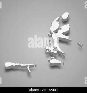Carte isométrique 3d de North Maluku est une province de l'Indonésie, illustration vectorielle Illustration de Vecteur