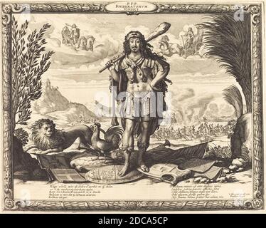 Abraham Bosse, (artiste), français, 1602 - 1676, Louis XIII comme Hercules, gravure et gravure Banque D'Images