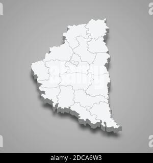 la carte isométrique 3d de Ternopil oblast est une région de l'Ukraine, illustration vectorielle Illustration de Vecteur
