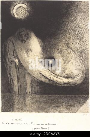 Odilon Redon, (artiste), Français, 1840 - 1916, Auguste Clot, (imprimeur), Français, 1858 - 1936, le Bouddha, 1895, lithographie, image: 31.7 × 24.8 cm (12 1/2 × 9 3/4 po.), feuille: 60 × 42.8 cm (23 5/8 × 16 7/8 po Banque D'Images