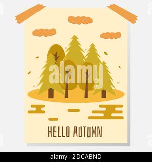 Illustration vectorielle du modèle d'affiche d'automne Illustration de Vecteur