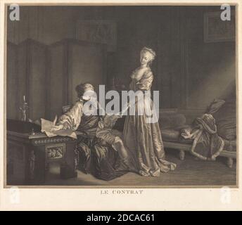 Maurice Blot, (artiste), français, 1753 - 1818, Jean Honoré Fragonard, (artiste après), français, 1732 - 1806, le Conplat, gravure: 40.7 × 46.9 cm (16 × 18 7/16 po.), feuille: 42.9 × 49.3 cm (16 7/8 × 19 7/16 po Banque D'Images