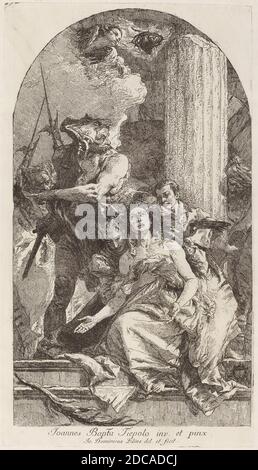 Giovanni Domenico Tiepolo, (artiste), vénitien, 1727 - 1804, Giovanni Battista Tiepolo, (artiste d'après), vénitien, 1696 - 1770, martyre de Saint Agatha, gravure Banque D'Images