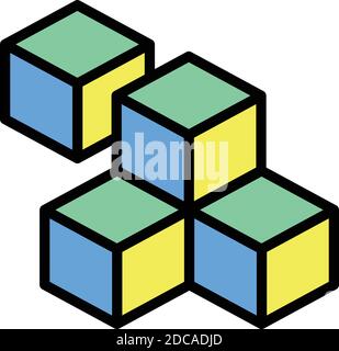 Icône de jouet cubes. Outline cubes jouet vecteur icône pour la conception de Web isolé sur fond blanc Illustration de Vecteur