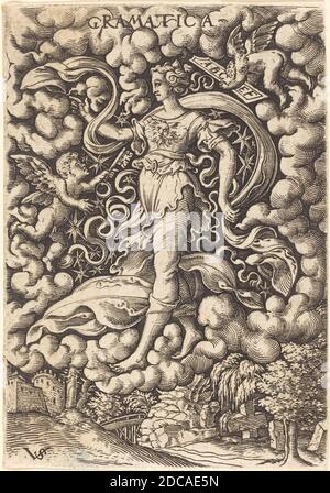 Virgile Solis, (artiste), Allemand, 1514 - 1562, Gramatica (Grammaire), Seven Liberal Arts, (série), gravure Banque D'Images