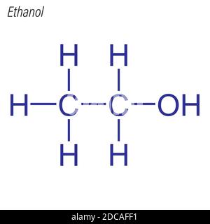 Formule squelettique d'éthanol. Molécule chimique antimicrobienne. Illustration de Vecteur