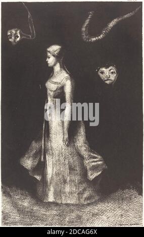 Odilon Redon, (artiste), Français, 1840 - 1916, Hantise (obsession), 1894, lithographie Banque D'Images