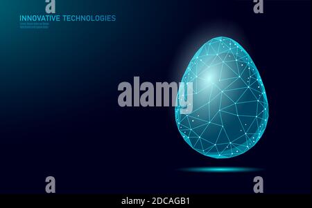 Concept d'entreprise de conception de poly basse oeuf. Modèle de bannière de la solution Creative Idea de conception de triangles polygonaux. Illustration du vecteur New Life Born Illustration de Vecteur