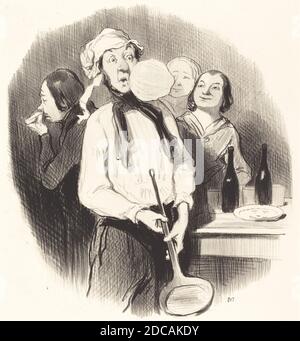 Honoré Daumier, (artiste), Français, 1808 - 1879, les Crêpes, les Beaux jours de la vie : pl.77, (série), 1845, lithographie Banque D'Images