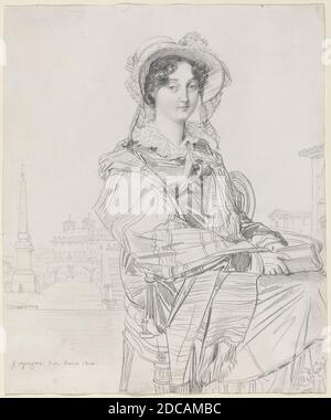 Jean-Auguste-Dominique Ingres, (artiste), français, 1780 - 1867, Mme Charles Badham, 1816, graphite sur papier vélin, total: 26.3 x 21.8 cm (10 3/8 x 8 9/16 po Banque D'Images