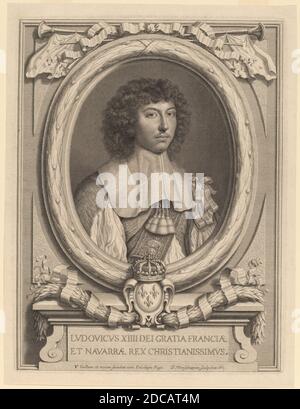 Peter Ludwig van Schuppen, (artiste), Flamand, 1627 - 1702, Wallerant Vaillant, (artiste d'après), Flamand, 1623 - 1677, Louis XIV, 1660, gravure Banque D'Images