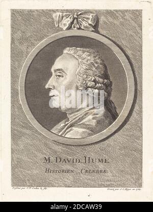 Simon Charles Miger, (artiste), Français, 1736 - 1820, Charles-Nicolas Cochin II, (artiste après), Français, 1715 - 1790, M. David Hume, 1764, gravure sur papier couté, plaque: 19.4 x 14.5 cm (7 5/8 x 5 11/16 po), feuille: 23.1 x 17.4 cm (9 1/8 x 6 7/8 po Banque D'Images