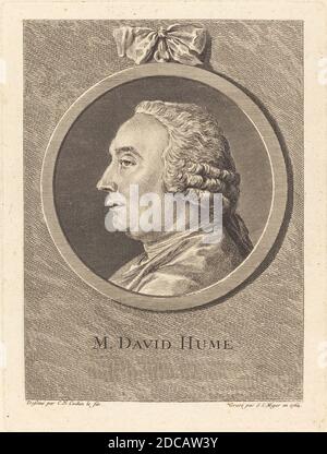 Simon Charles Miger, (artiste), Français, 1736 - 1820, Charles-Nicolas Cochin II, (artiste après), Français, 1715 - 1790, M. David Hume, 1764, gravure sur papier couté, plaque: 19.5 x 14.5 cm (7 11/16 x 5 11/16 po), feuille: 27.4 x 21.3 cm (10 13/16 x 8 3/8 po Banque D'Images