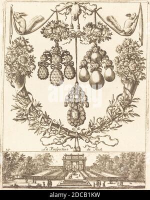 François le Febvre, (artiste), français, actif 1635/1657, perspective de Ruel, livre nouveau de toutes sortesd'ouvrages d'orfevries : pl.10, (série), probablement 1665, gravure Banque D'Images