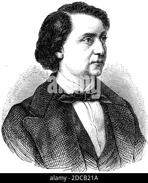 Louis Jean Joseph Charles blanc, 29 octobre 1811 - 6 décembre 1882, politicien et historien français / Jean-Joseph-Charles-Louis blanc, 29. Oktober 1811 - 6. Dezember 1882, französischer utopischer Sozialist und Begründer Sozialdemokratie, Historisch, historique, numérique reproduction améliorée d'un original du 19ème siècle / digitale Reproduktion einer Originalvorlage aus dem 19. Jahrhundert, Banque D'Images