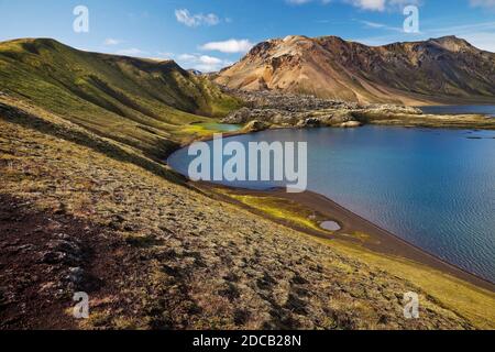 lac Frostastastadavatn, Islande, Landmannalaugar, Parc national de Fjallabak, Frostastastadavatn Banque D'Images