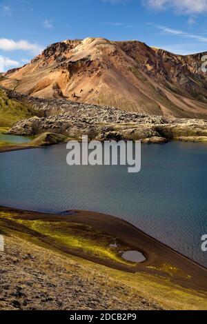 lac Frostastastadavatn, Islande, Landmannalaugar, Parc national de Fjallabak, Frostastastadavatn Banque D'Images