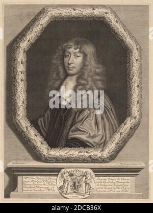 Peter Ludwig van Schuppen, (artiste), flamand, 1627 - 1702, Henri Beaubrun, (artiste d'après), français, 1603 - 1677, Pierre Ignace de Braux, 1661, gravure sur papier cousu, plaque: 36.1 x 27.1 cm (14 3/16 x 10 11/16 in.), feuille: 48.3 x 32.4 cm (19 x 12 3/4 in Banque D'Images