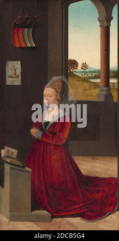 Petrus Christus, (artiste), Netherlandish, active 1444 - 1475/1476, Portrait d'un donneur féminin, c. 1455, huile sur panneau, hors tout : 41.8 x 21.6 cm (16 7/16 x 8 1/2 in.), encadré : 54.3 x 35.5 x 9.2 cm (21 3/8 x 14 x 3 5/8 in Banque D'Images