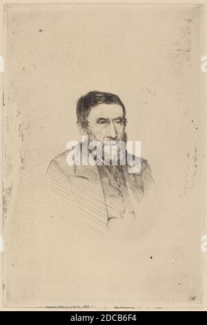 Giuseppe de Nittis, (artiste), italien, 1846 - 1884, Portrait d'un homme, gravure Banque D'Images